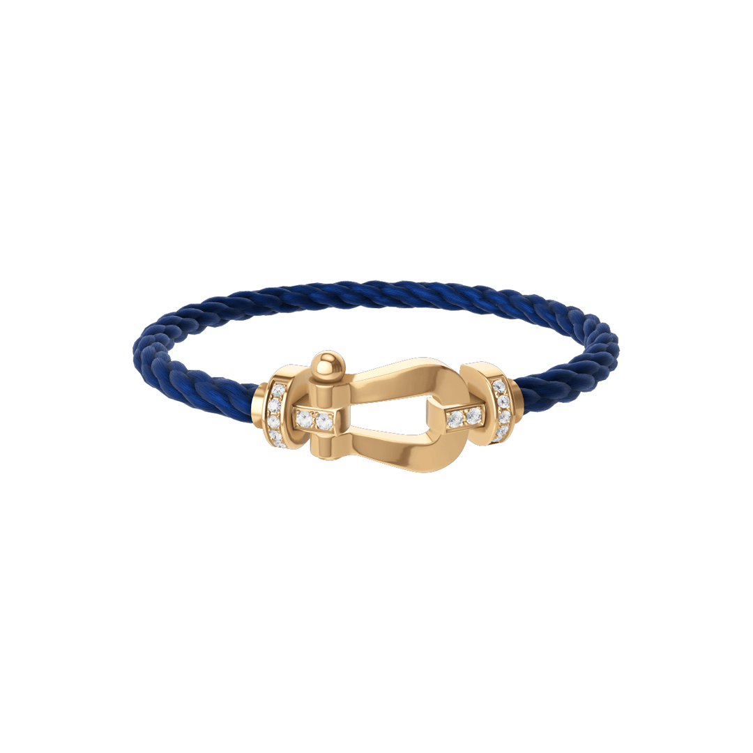 FRED Force 10 Navy Cord with 18k Yellow LG Half Diamond Buckle, Exclusively at Hamilton Jewelers