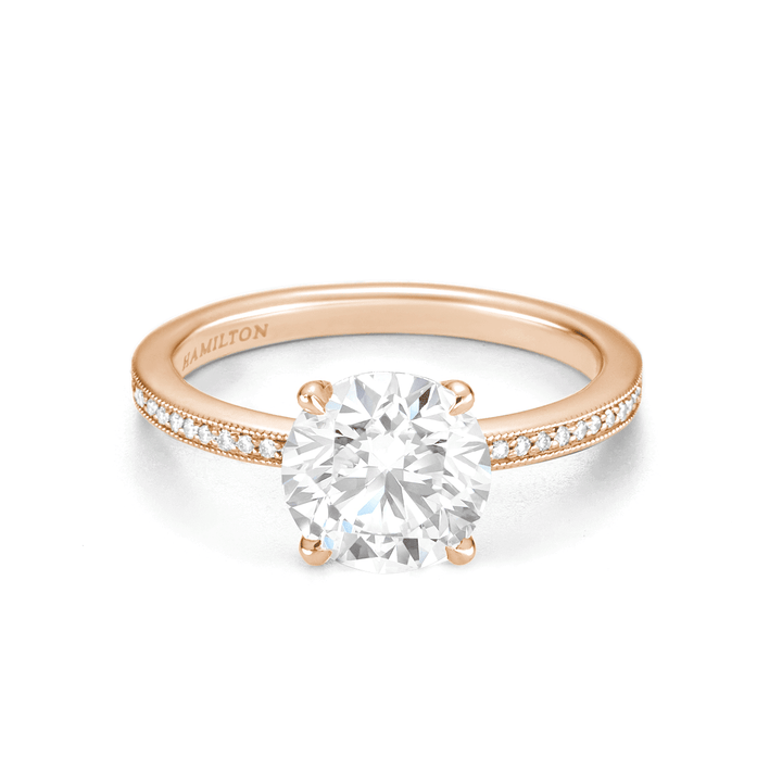 1912 18k Rose Gold and .16CT Diamond Engagement Mounting Ring