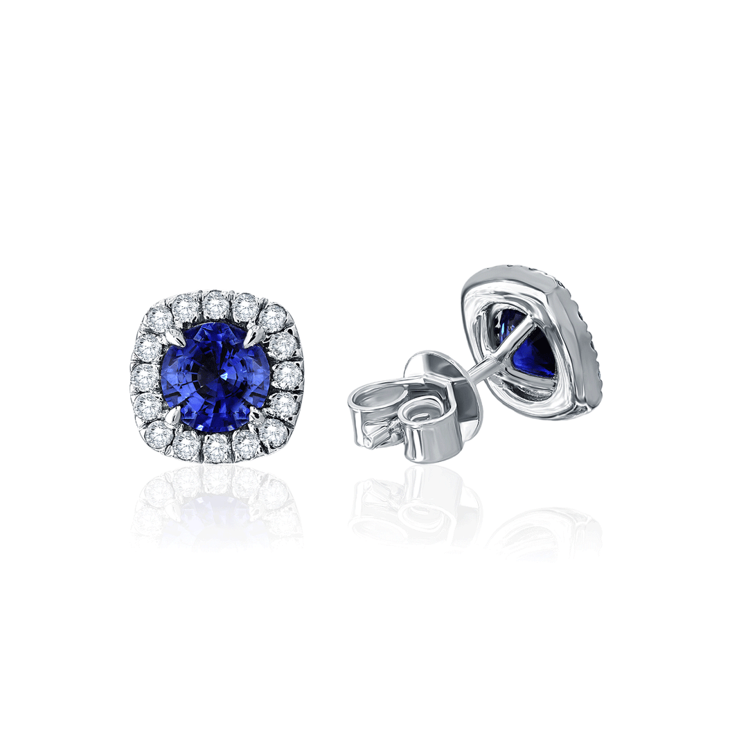 Lisette 18k Gold and 1.65 Total Weight Sapphire Studs