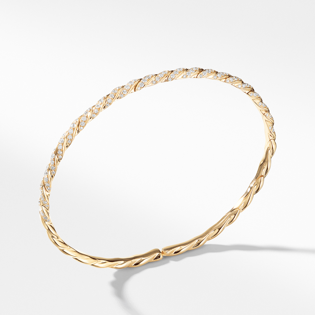 David Yurman Pavéflex Single Row Bracelet with Diamonds in 18k Yellow Gold
