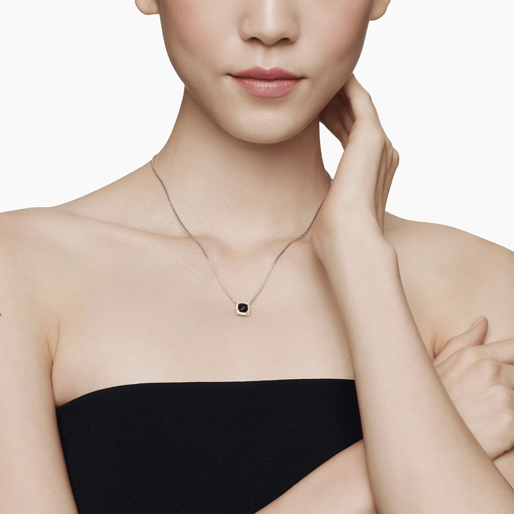 David Yurman Petite Chatelaine® Pavé Bezel Pendant Necklace with Black Onyx and Diamonds