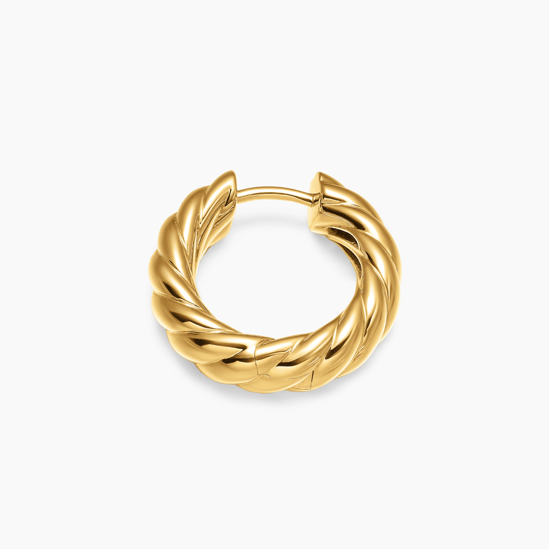 David Yurman Sculpted Cable Hoop Earrings 18k Yellow Gold, 18.6mm