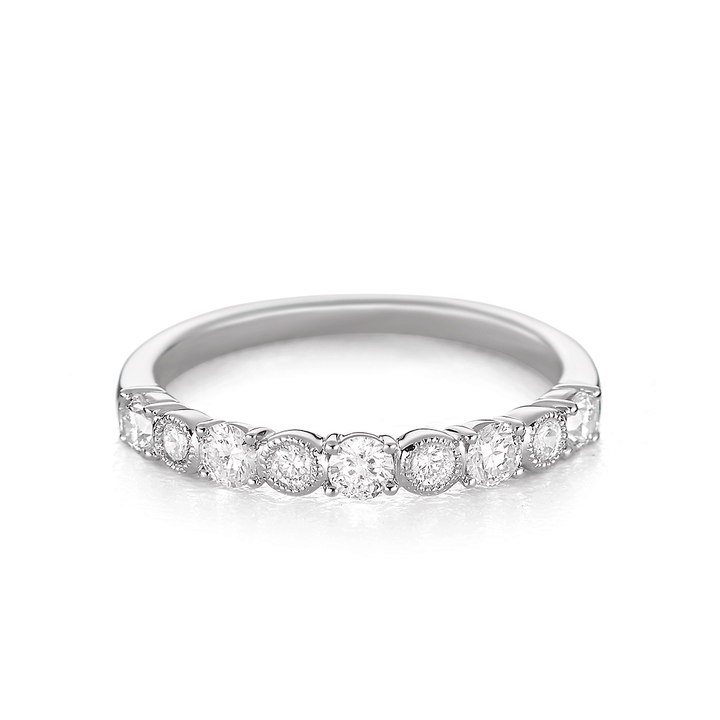 Hamilton Heritage Collection 18k White Gold and 0.50 Total Weight Diamond Half Way Band