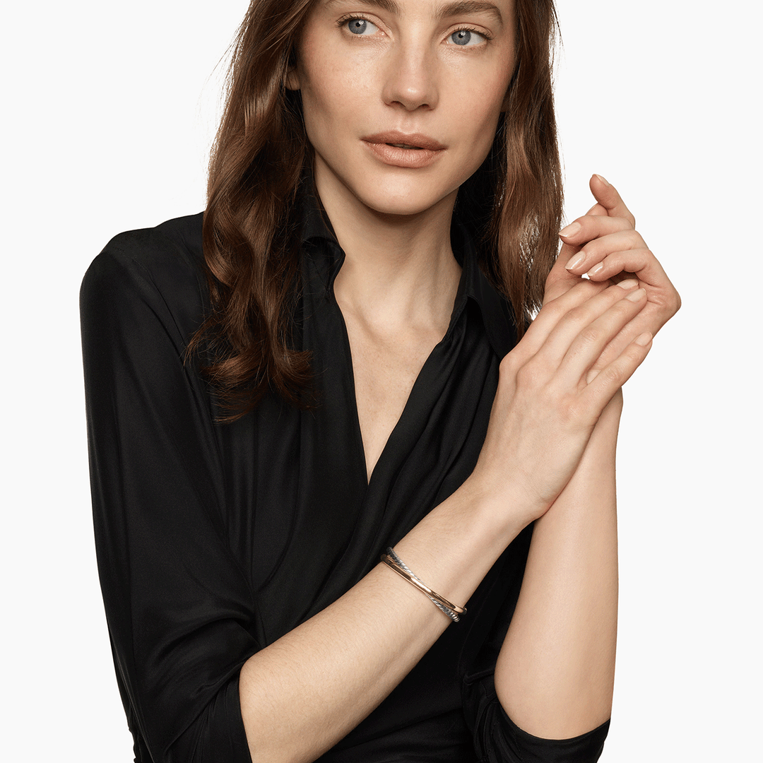 David Yurman Crossover Two Row Cuff Bracelet