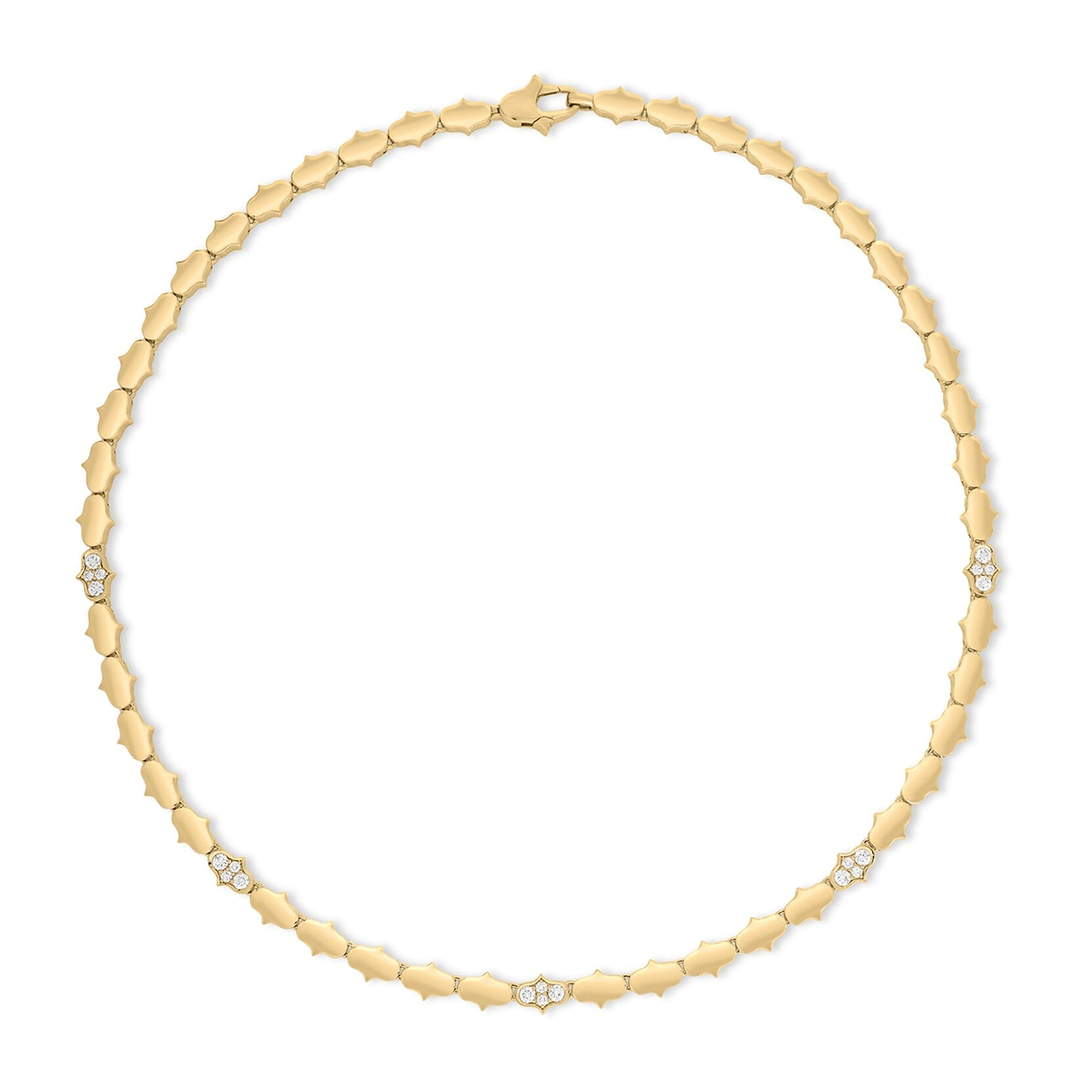 Roberto Coin Cobra 18k Yellow Gold and Diamond Single Row Collar Necklace