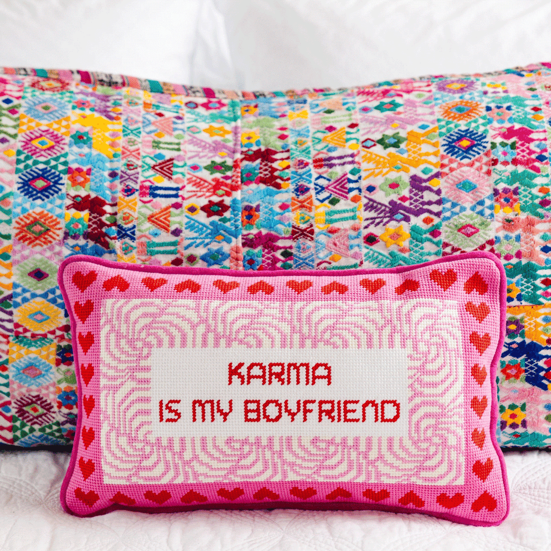 Karma Needlepoint Pillow