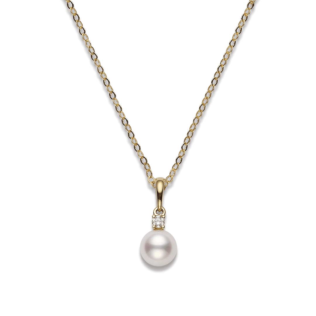 Mikimoto 18k Yellow Gold Akoya 7.5mm Pearl Pendant