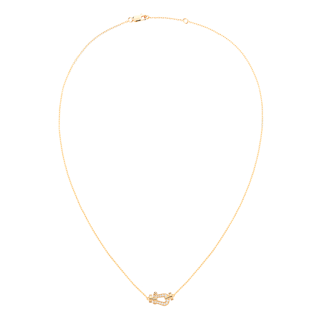 FRED Force 10 18k Yellow Gold and Diamond Small Model Chain Necklace