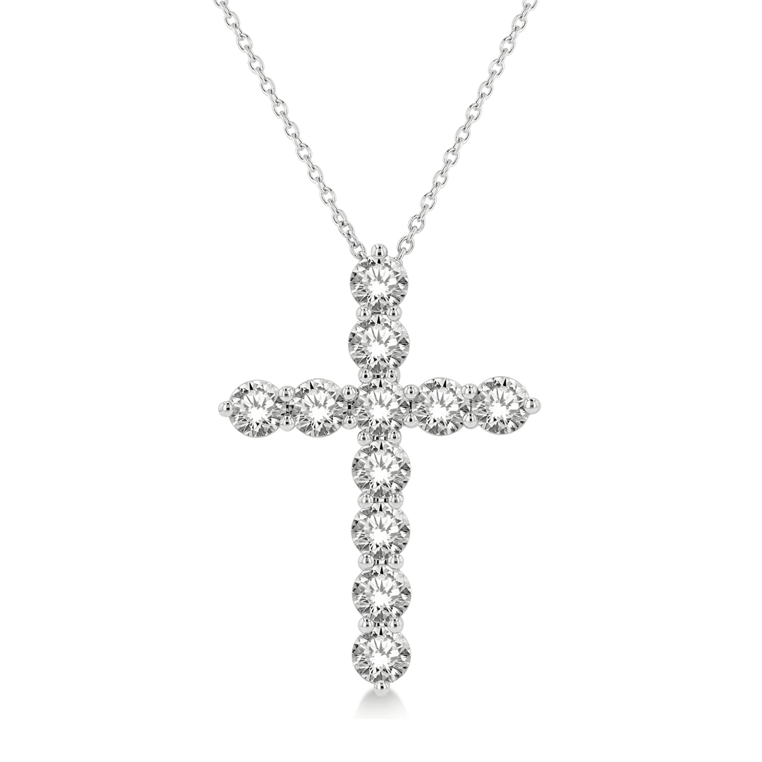 14k Gold and Diamond 3.00 Total Weight Cross Pendant