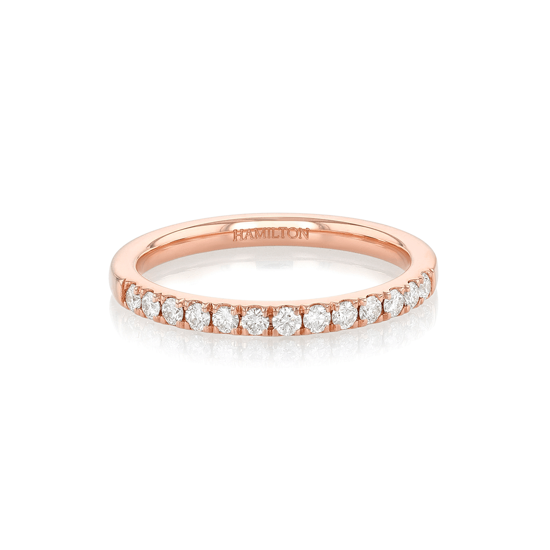Hamilton Lisette Collection 18k Rose Gold and 0.25 Total Weight Diamond Half Way Band