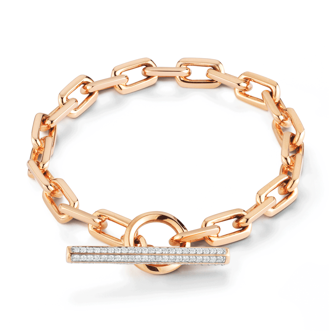 Walters Faith Saxon 18k Rose Gold Diamond Toggle Chain Link Bracelet