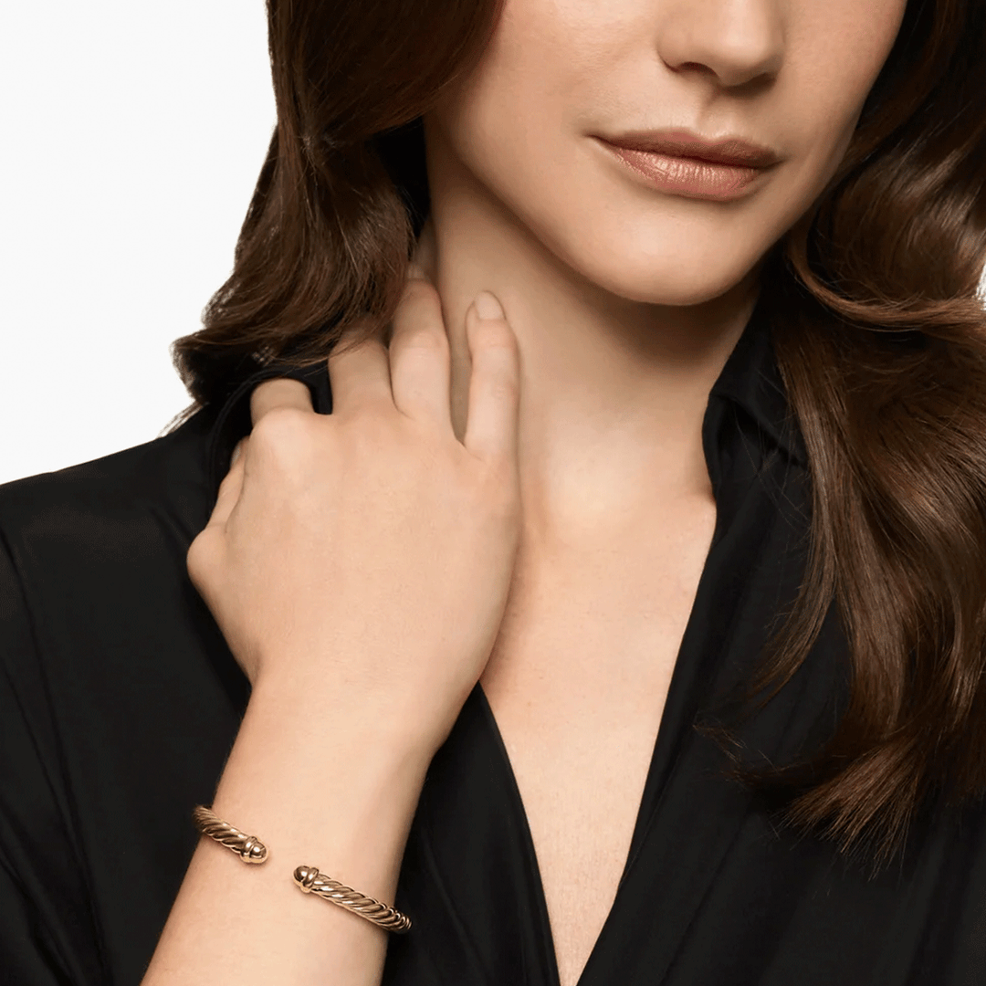 David Yurman Cablespira Flex Bracelet 18k Yellow Gold, 6mm