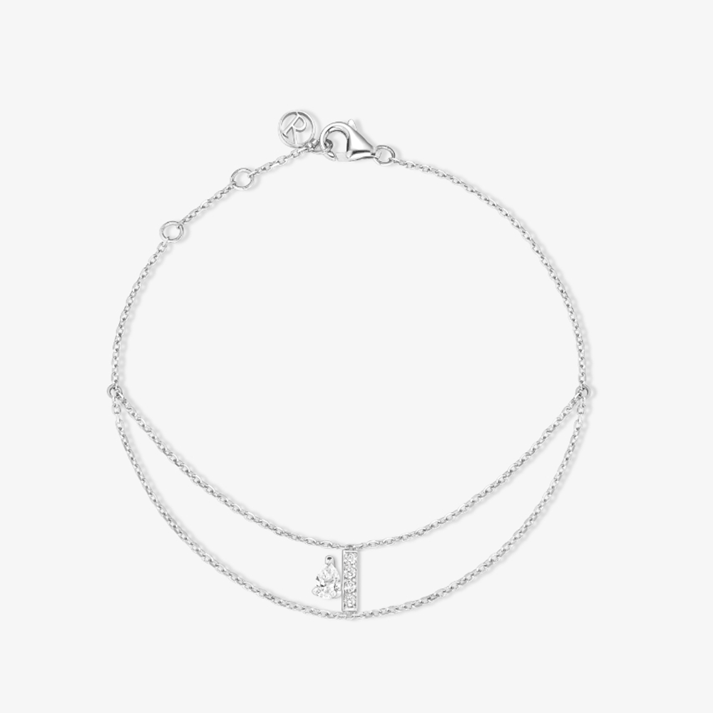 Repossi Letters Serti Sur Vide 18k White Gold and Diamond Bracelet Set