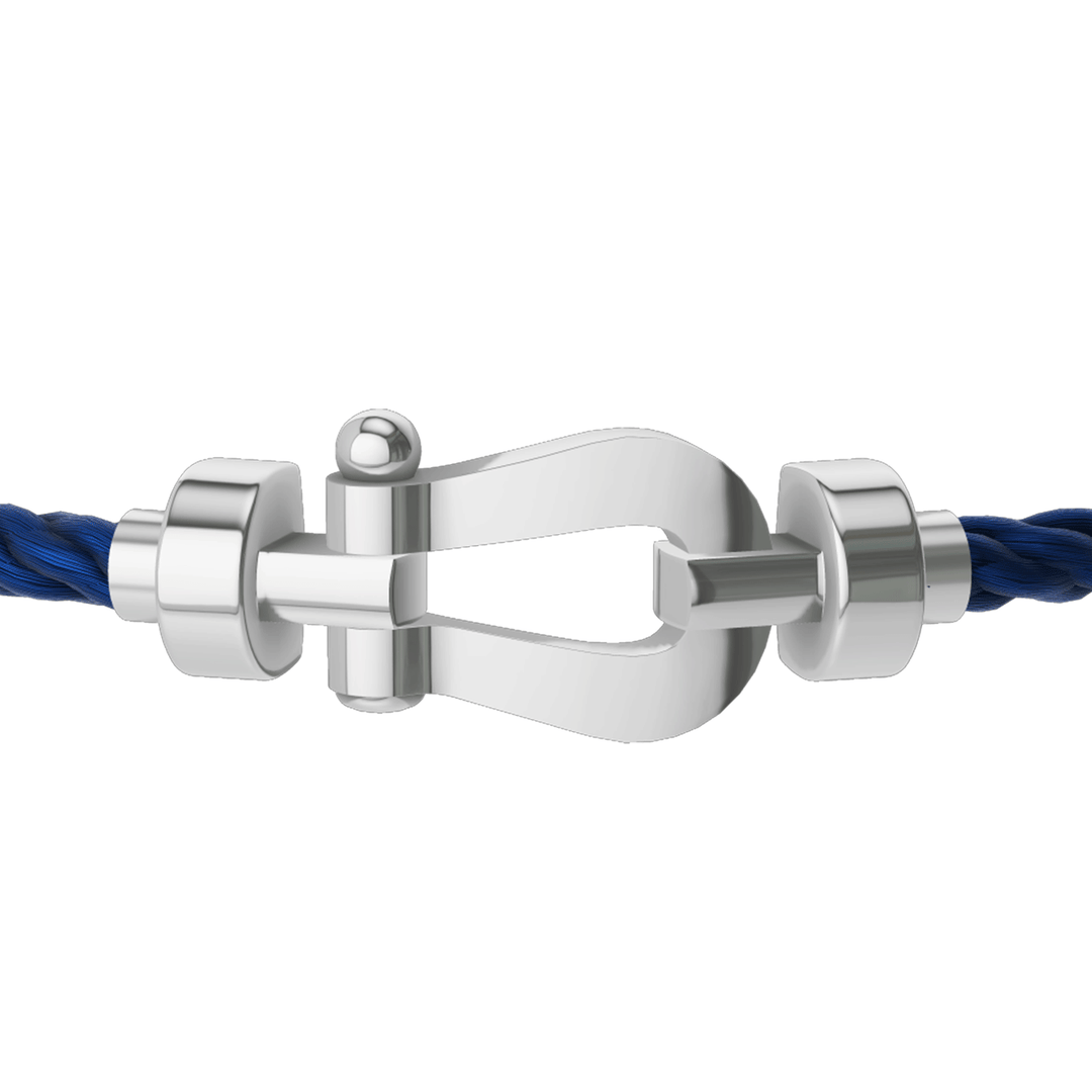 FRED Navy Cable Bracelet with 18k White LG Buckle, Exclusively at Hamilton Jewelers