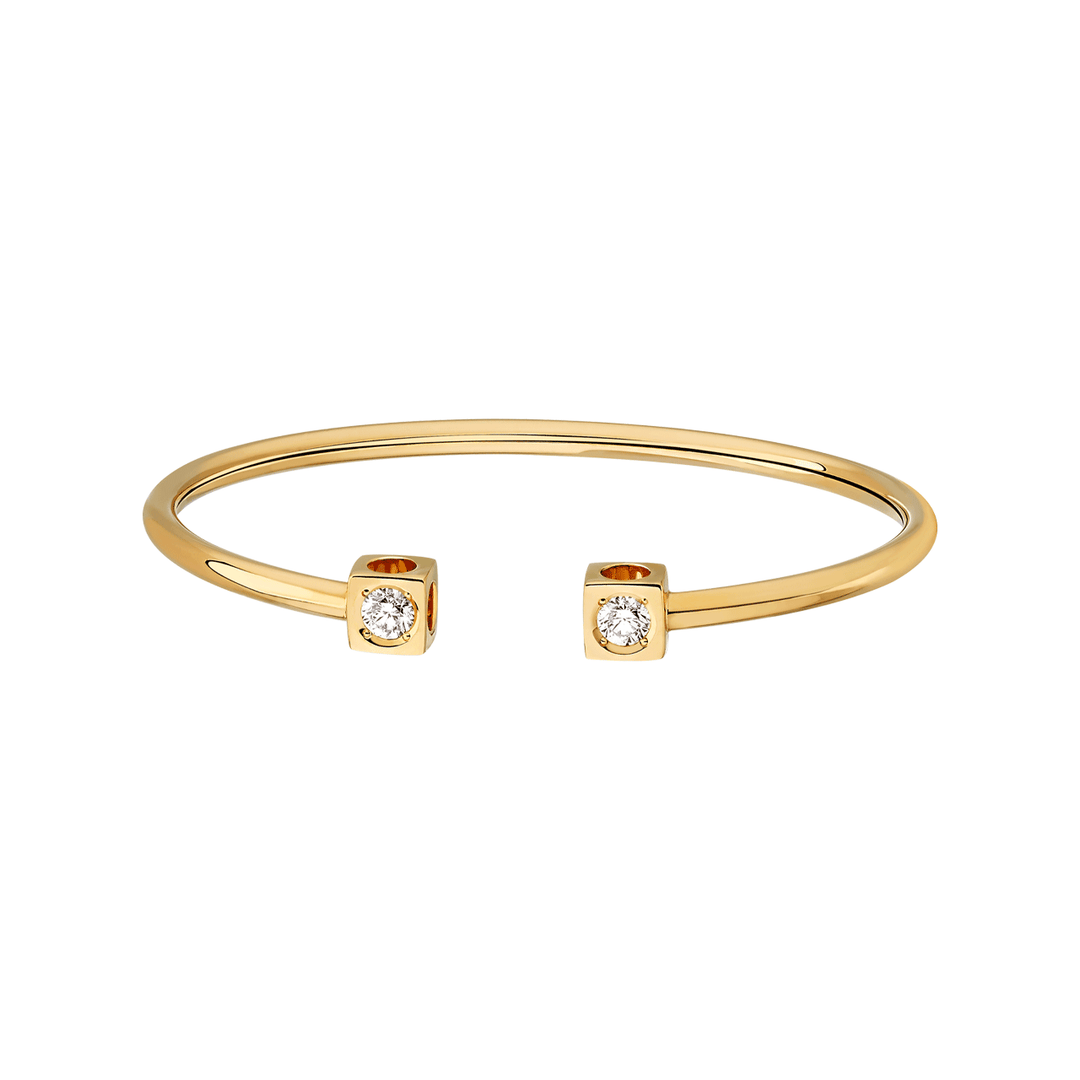 Dinh Van Le Cube 18k Yellow Gold Diamond Large Bracelet