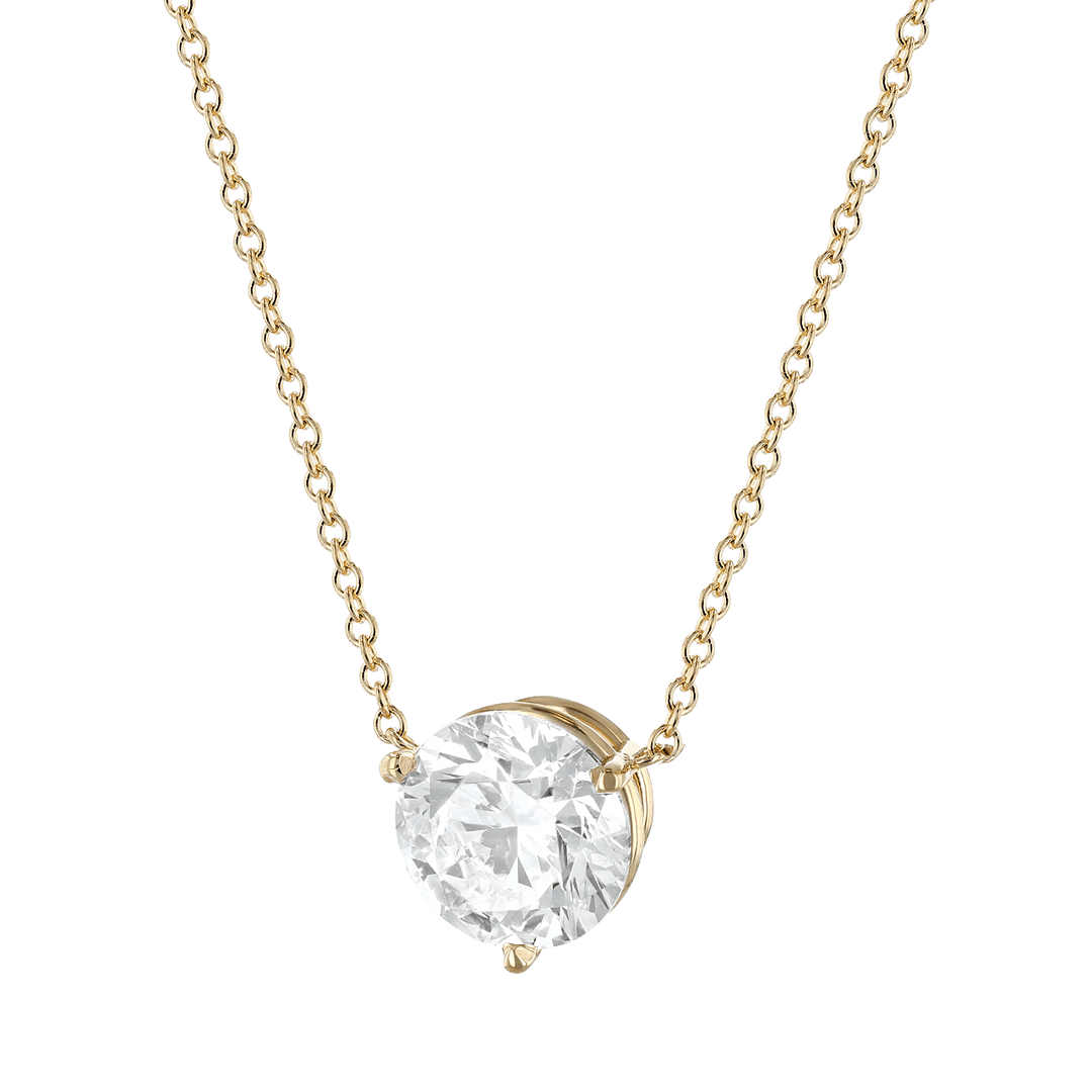 Hamilton Classic 18k Yellow Gold and Diamond 2.01 Total Weight Solitaire Pendant
