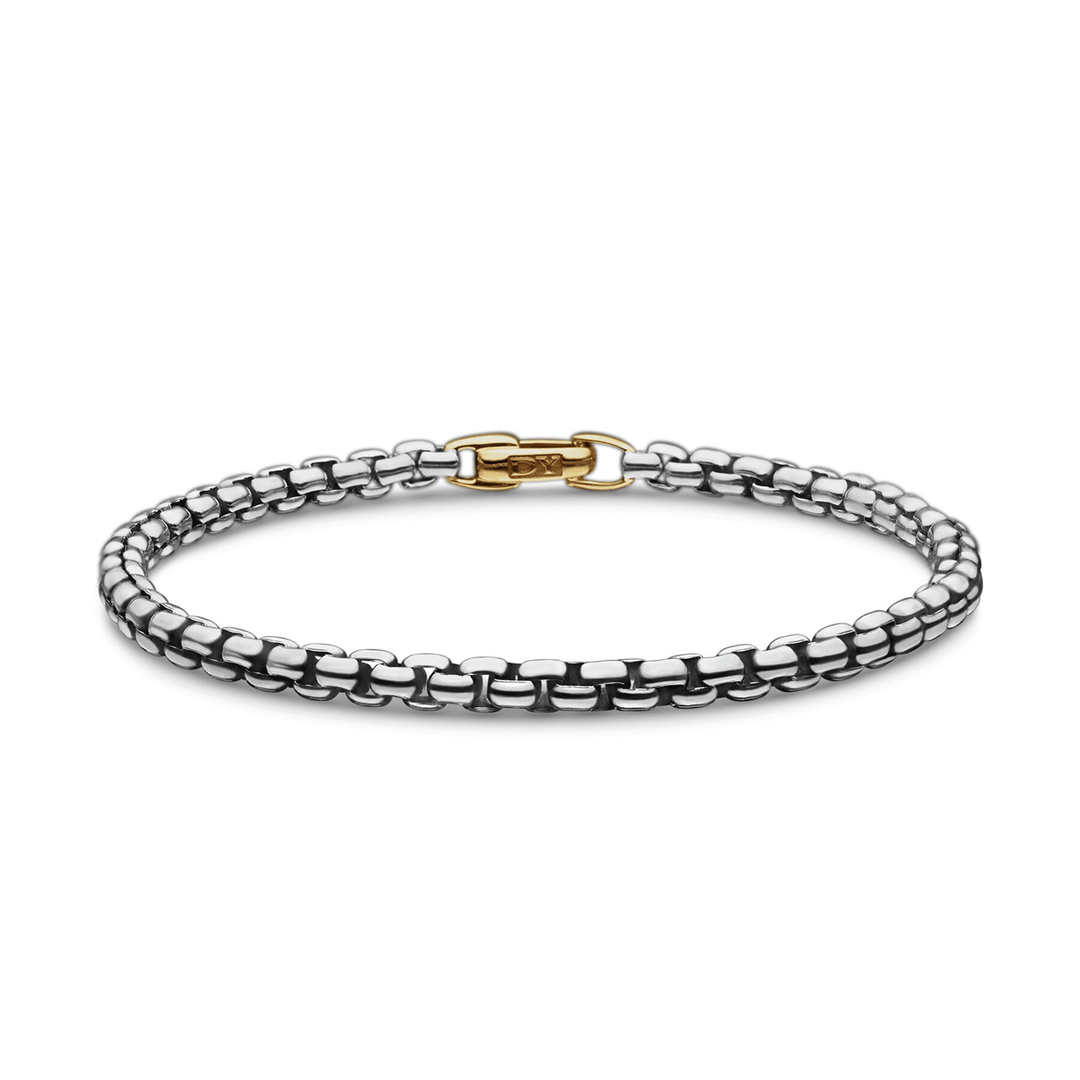 David Yurman Box Chain Bracelet in Sterling Silver with 14k Yellow Gold