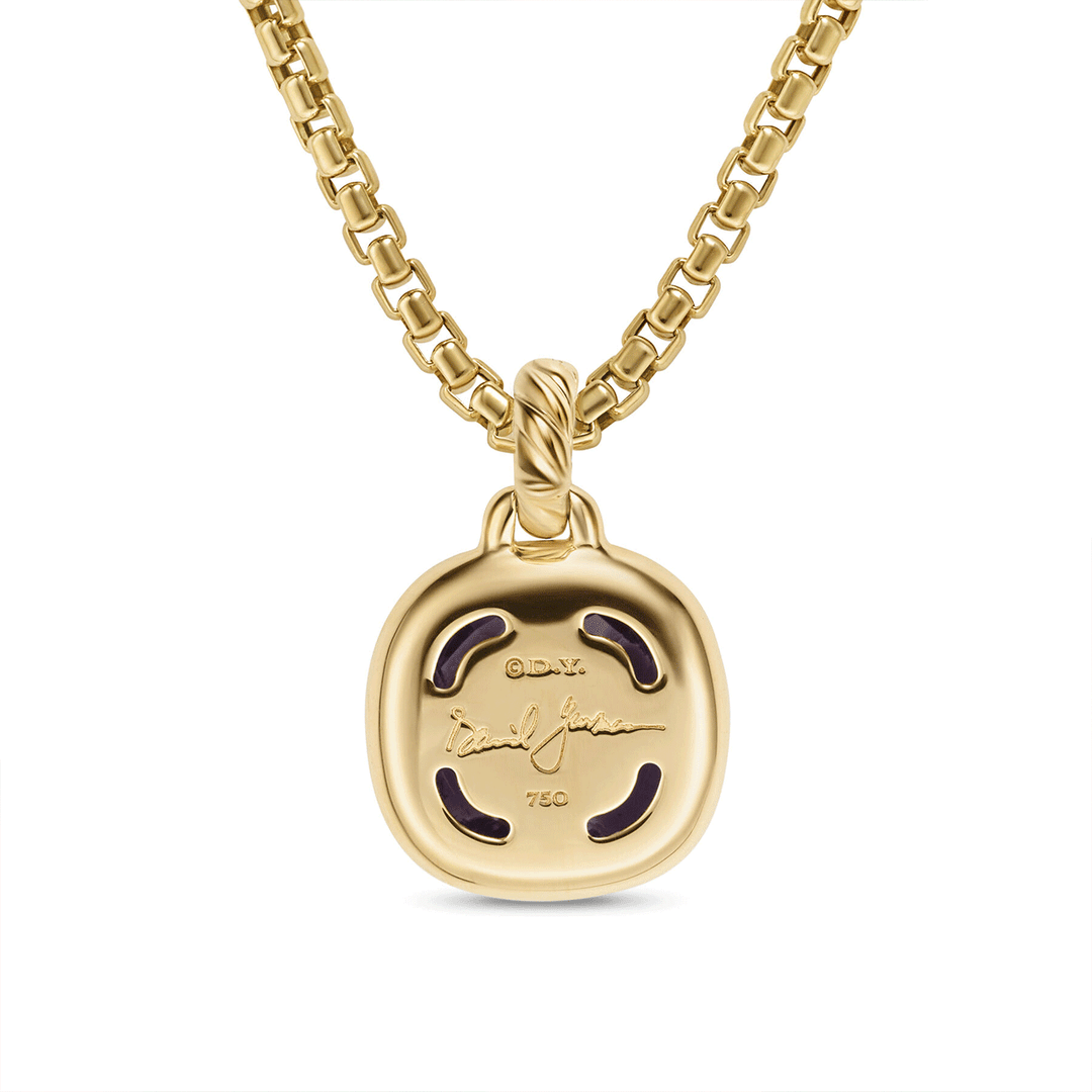 David Yurman Albion® Pendant 18K Yellow Gold with Amethyst and Diamonds, 11mm