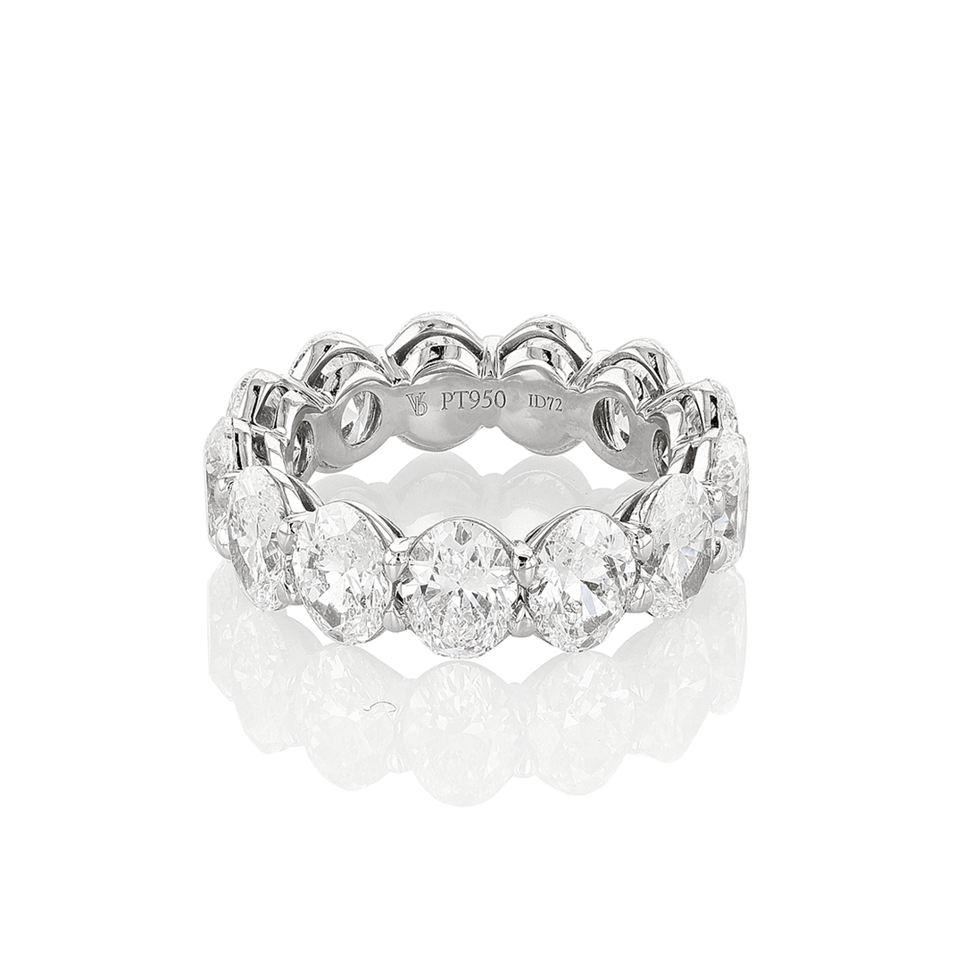 Platinum and Oval Diamond 9.16 Total Weight Eternity Band