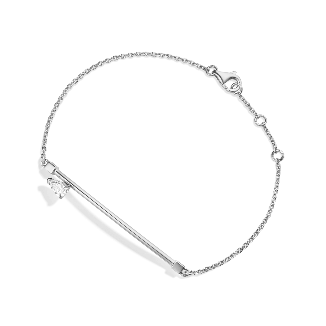 Repossi Serti 18k White Gold Chain Diamond Bracelet