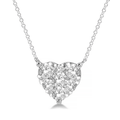 Celestial 14k White Gold and Diamond .33 Total Weight Heart Pendant
