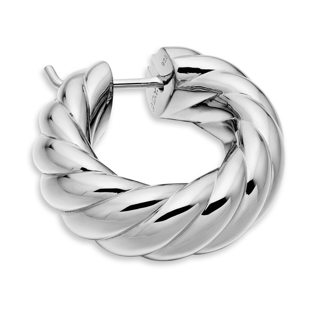 David Yurman Sculpted Cable Hoop Earrings Sterling Silver, 25mm