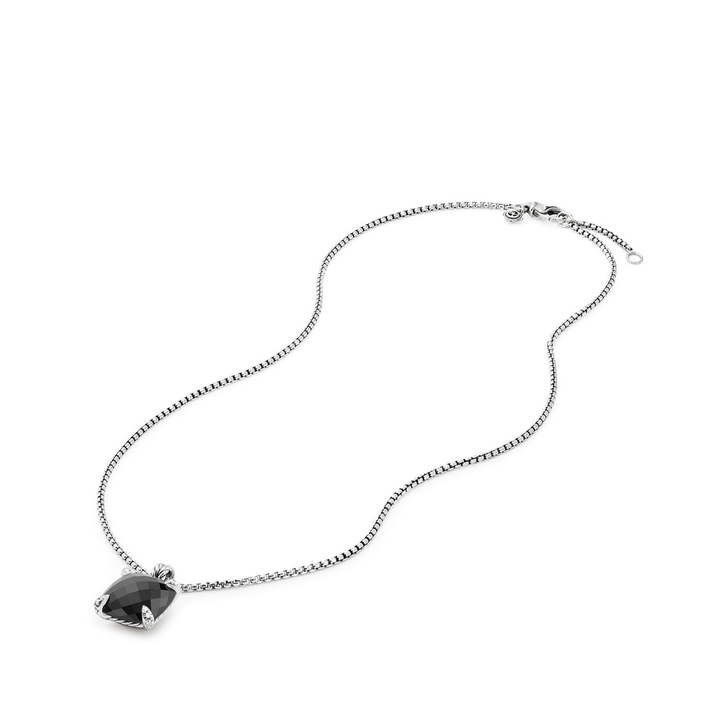 David Yurman Chatelaine® Pendant Necklace with Black Onyx and Diamonds, 14mm