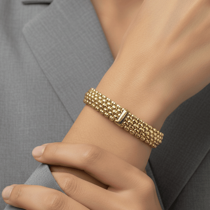 18k Yellow Gold 5 Row Flex Bracelet