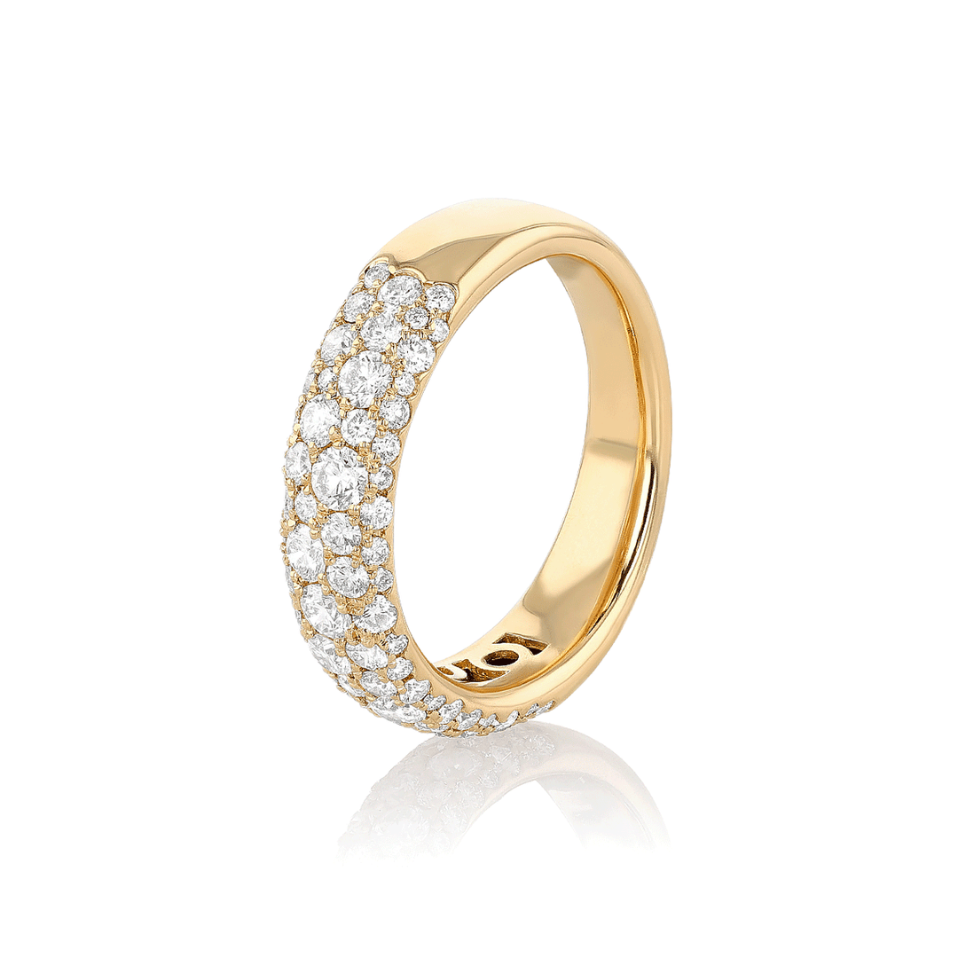 Luminous 18k Yellow Gold and Diamond 1.10 Total Weight Band