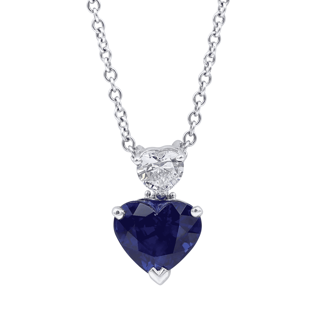 Oscar Heyman Platinum Sapphire and Diamond Two Stone Necklace