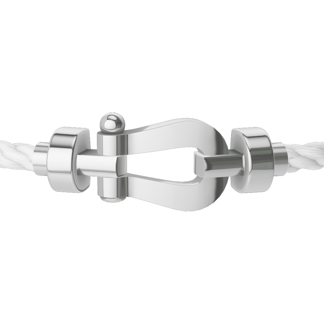 FRED White Cord Bracelet with 18k White MD Buckle, Exclusively at Hamilton Jewelers