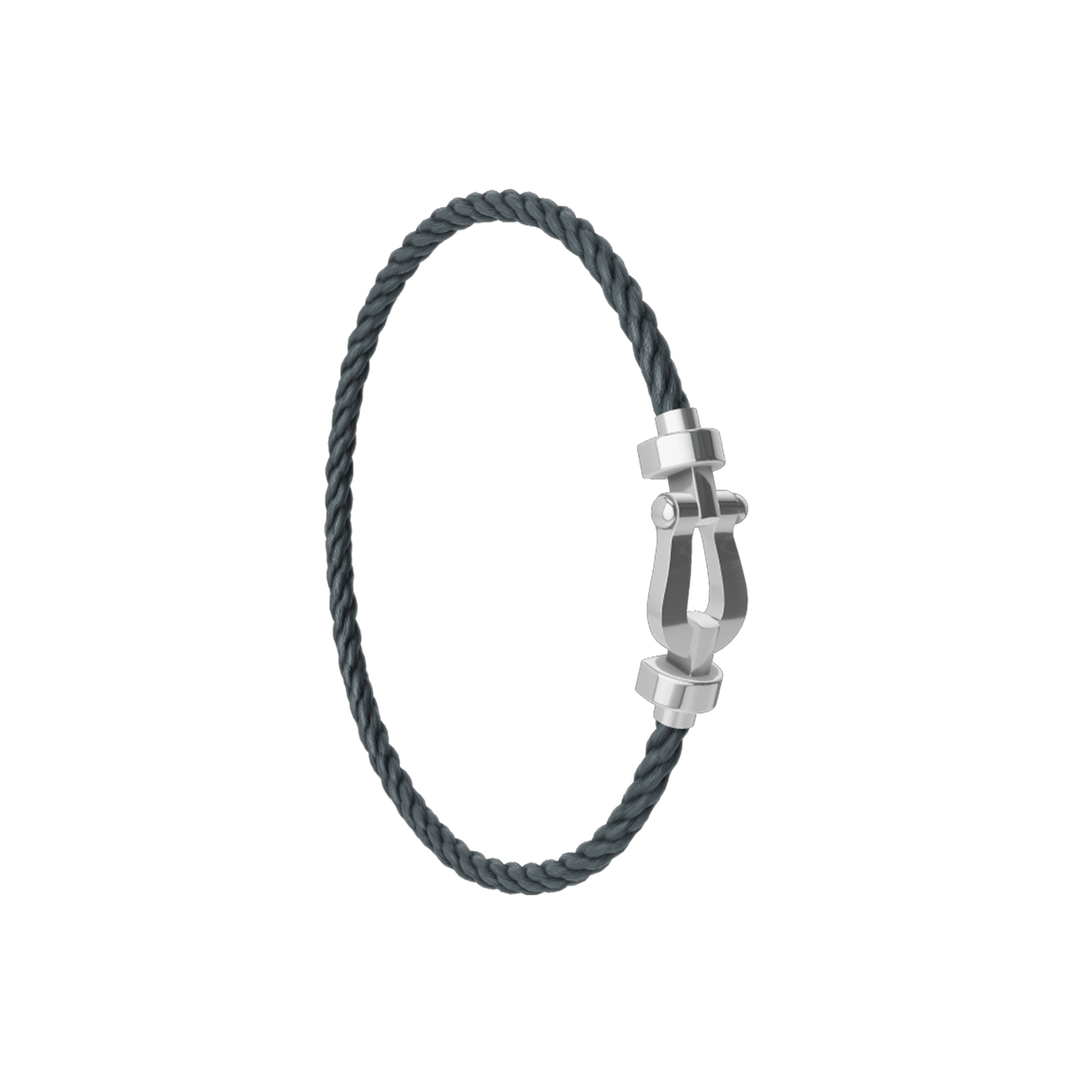 FRED Storm Grey Cable Bracelet with 18k White LG Buckle, Exclusively at Hamilton Jewelers