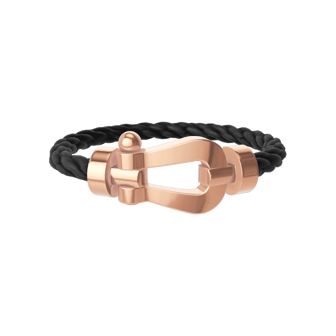 FRED Force 10 Black Cable with 18k Rose Gold Extra LG Buckle, Exclusively at Hamilton Jewelers