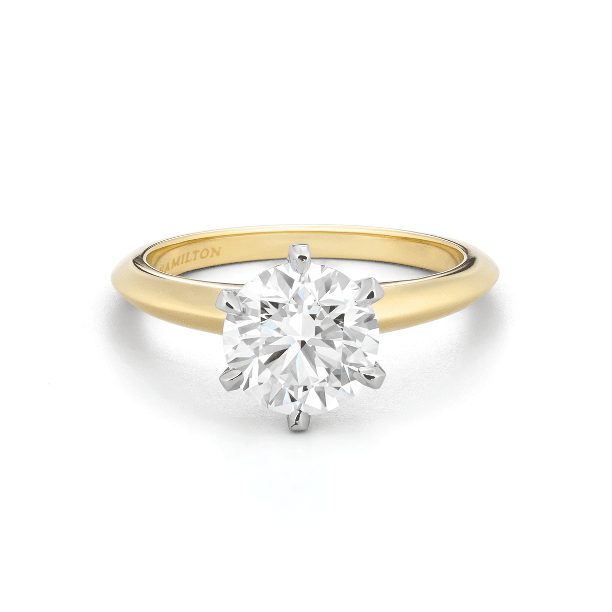 Hamilton Embrace Collection 18k Yellow Gold and 2.01 Total Weight Diamond Engagement Ring