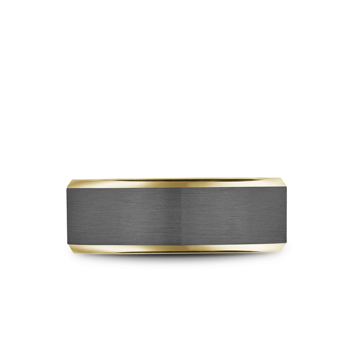 14k Gold and Tantalum 7mm Wedding Band