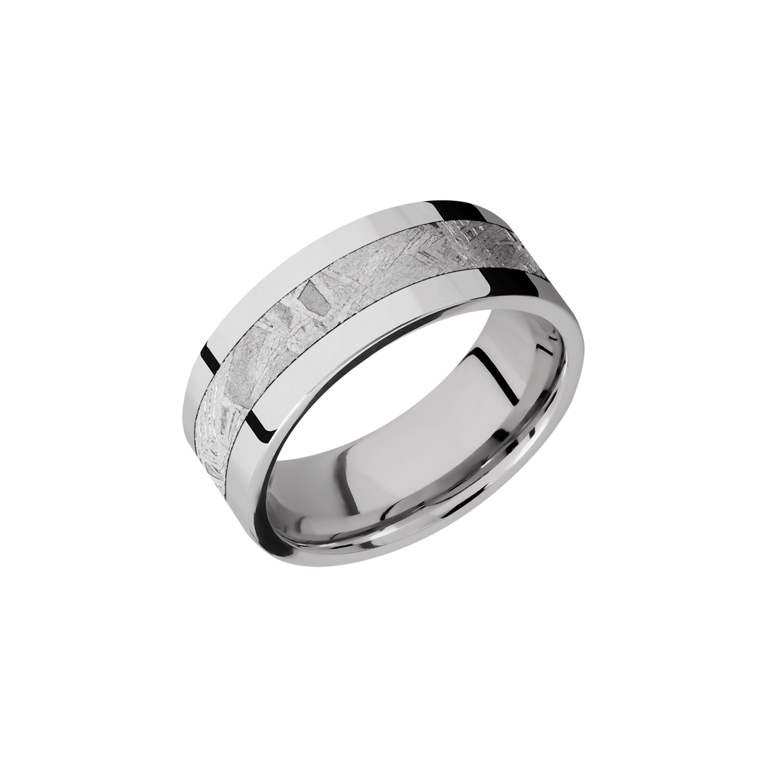 Cobalt Chrome and Meteorite 7.5mm Wedding Band