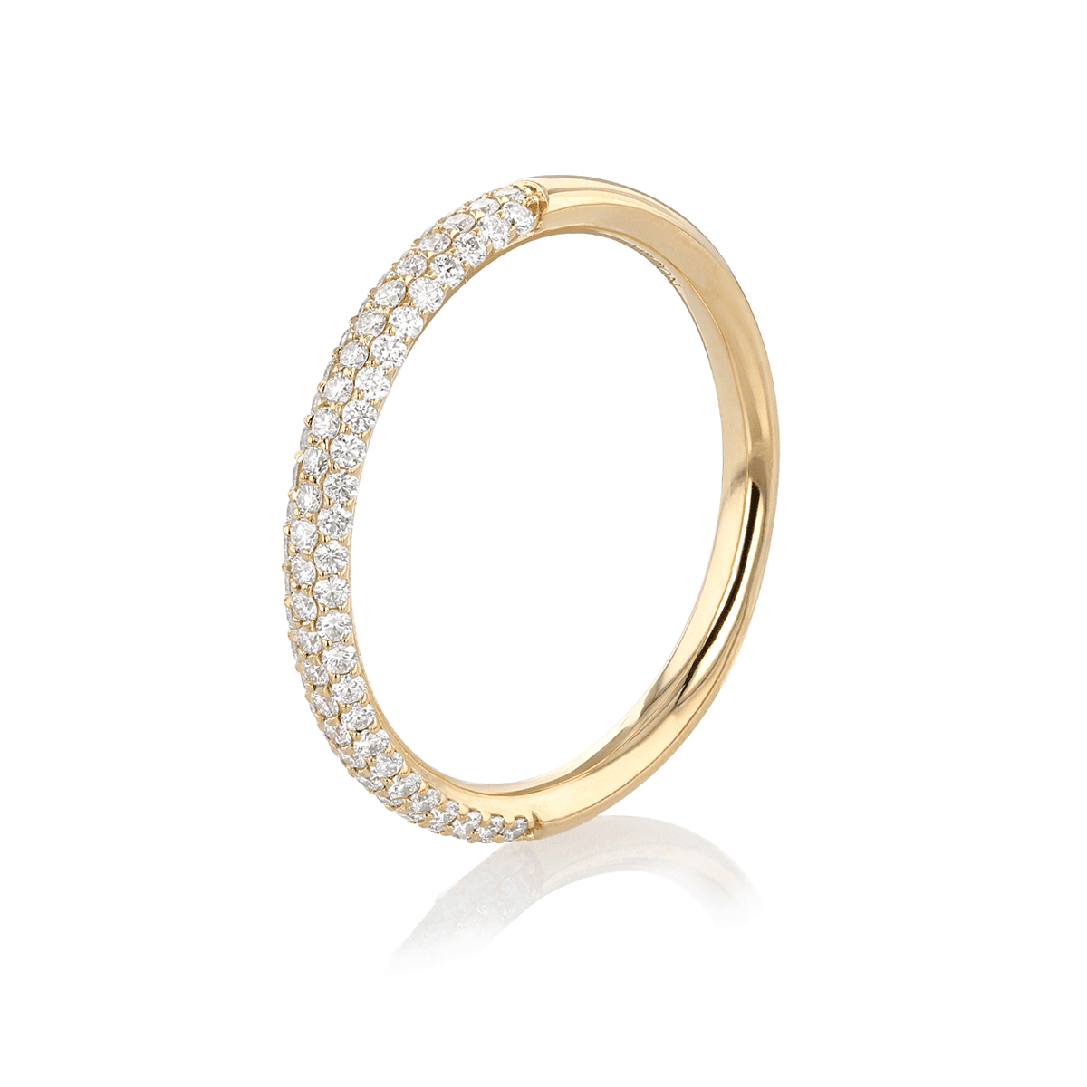 18k Yellow Gold and .37 Total Weight Diamond Pave Band