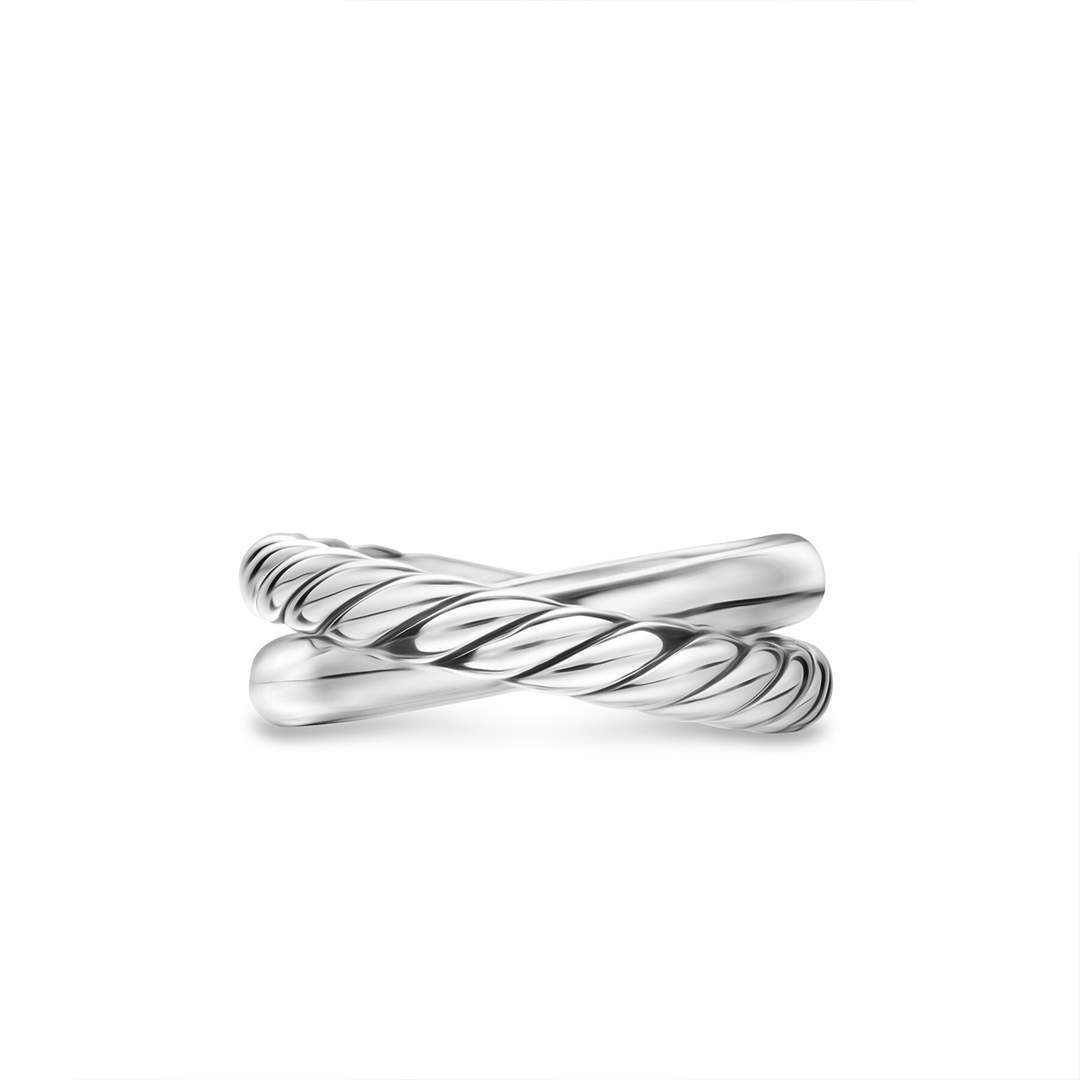 David Yurman Crossover Two Row Ring Sterling Silver, 7.4mm