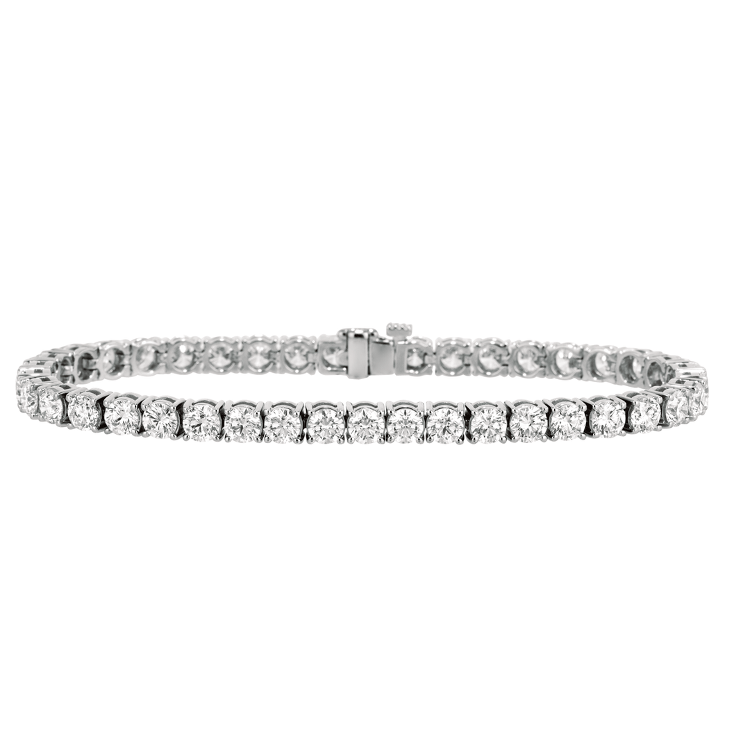 18k White Gold and 11.48 Total Weight Diamond Line Bracelet