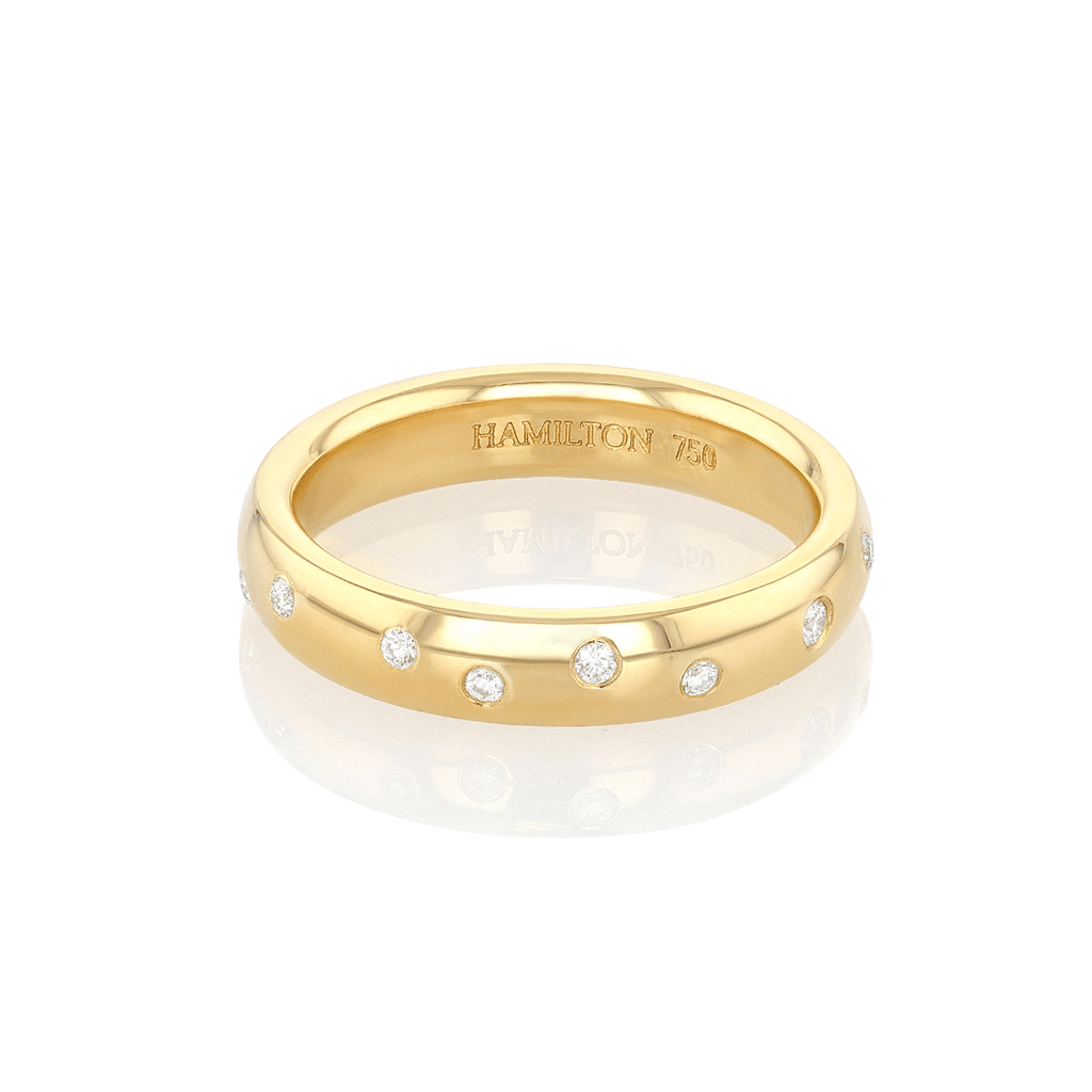 Hamilton Collection 18k Yellow Gold and .25 Total Weight Diamond Comfort Fit Band