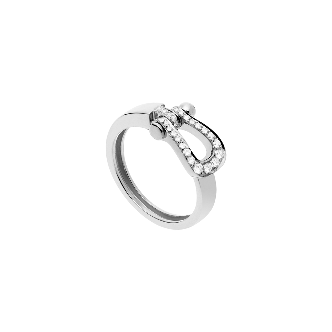 FRED Force 10 18k White Gold and Diamond Med Model Ring