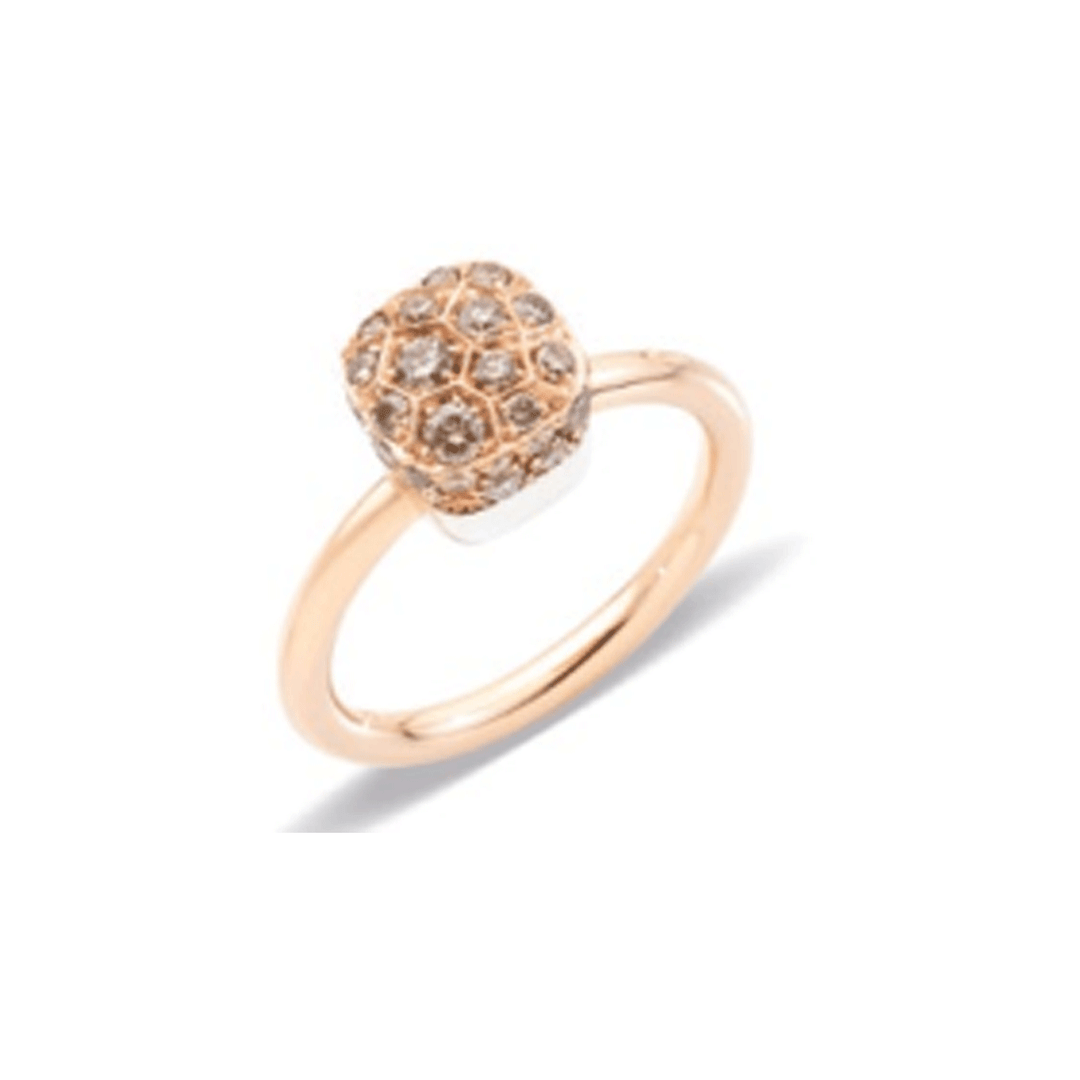 Pomellato 18k White and Rose Gold Brown Diamond Ring
