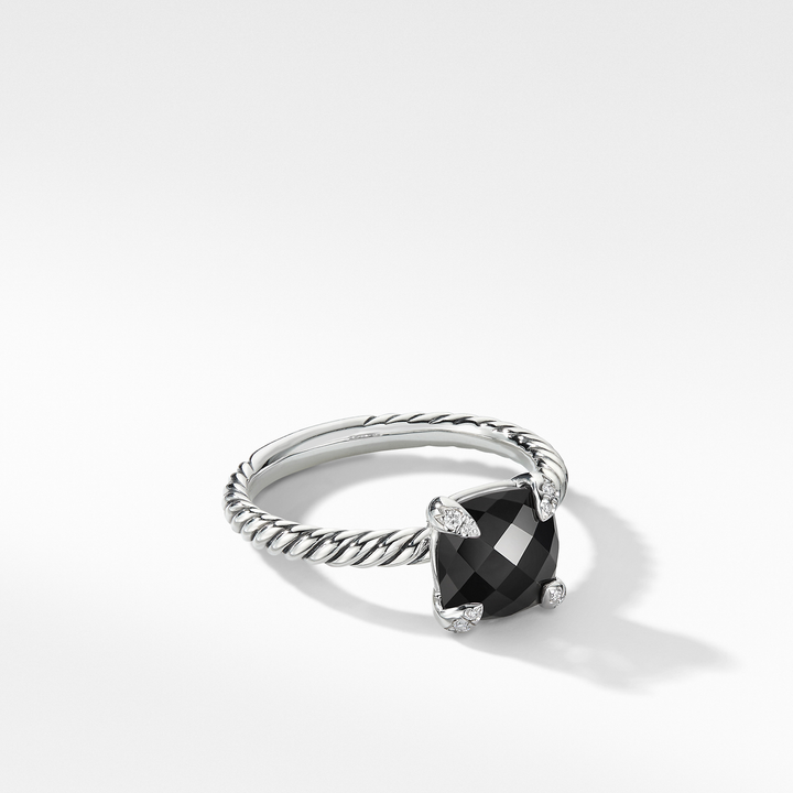 David Yurman Chatelaine® Ring with Black Onyx and Diamonds