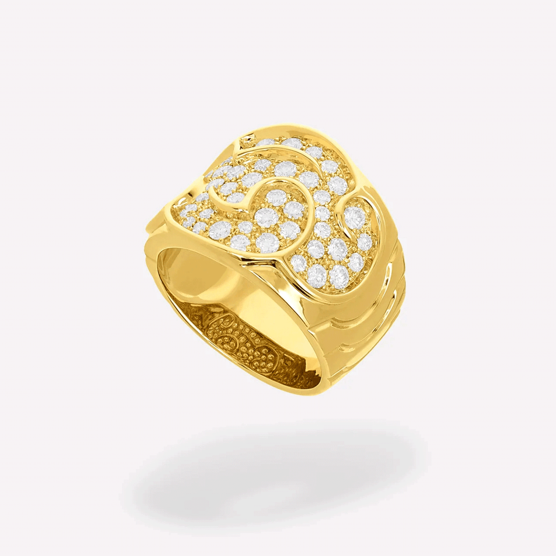 Marina B Onda 18k Yellow Gold Diamond Ring