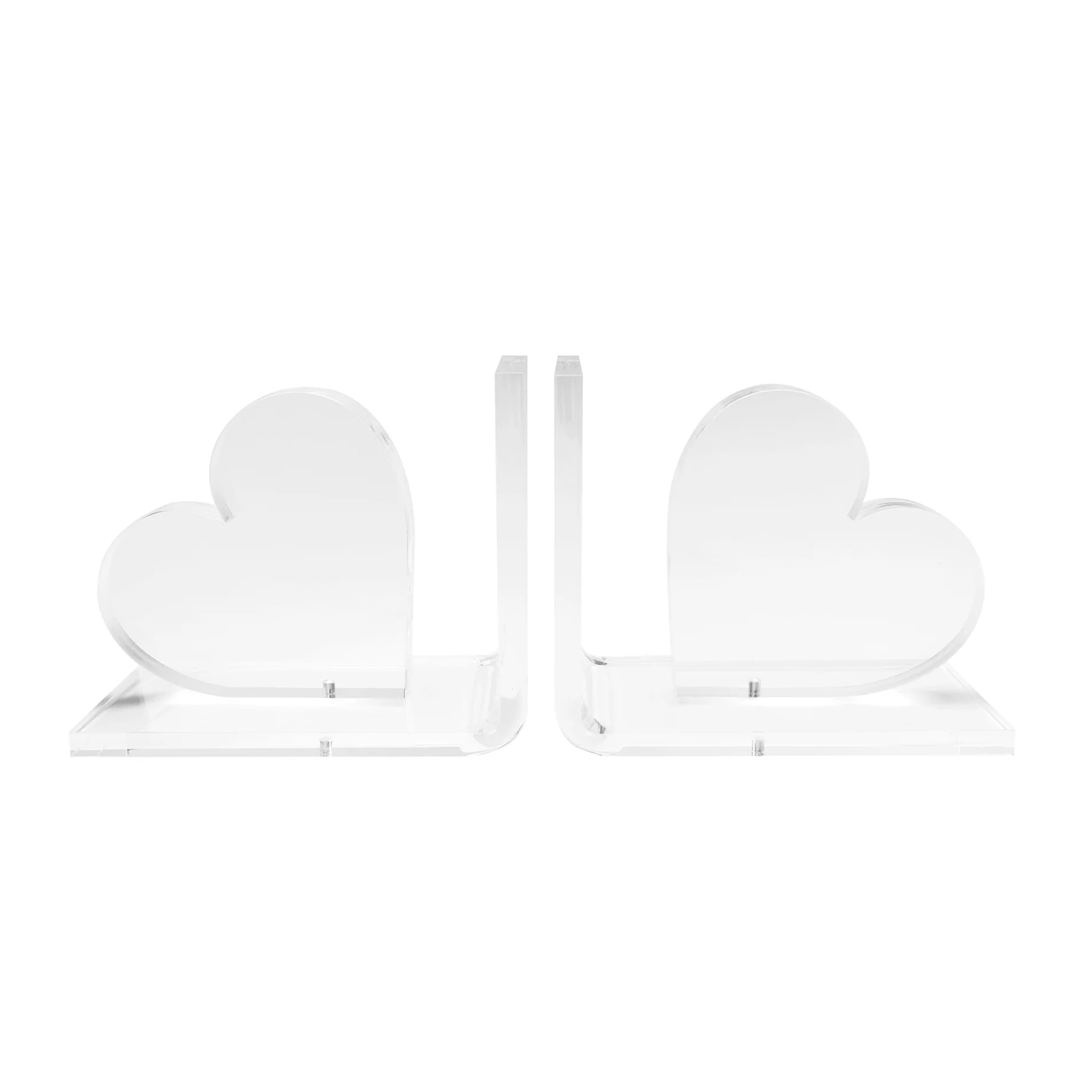 Clear Heart Bookends
