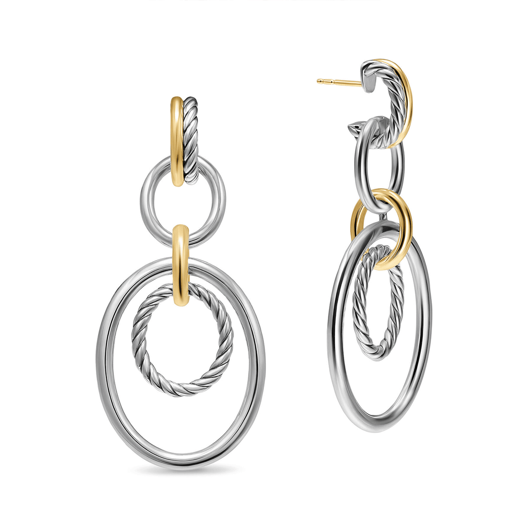 David Yurman DY Mercer® Mobile Drop Earrings Sterling Silver with 18K Yellow Gold, 65.7mm