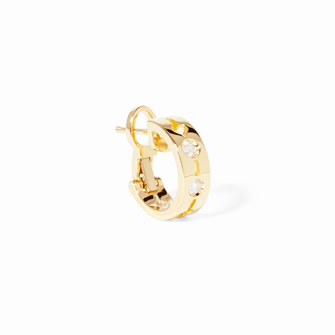 Dinh Van Pulse 18k Yellow Gold and Diamond Single Hoop
