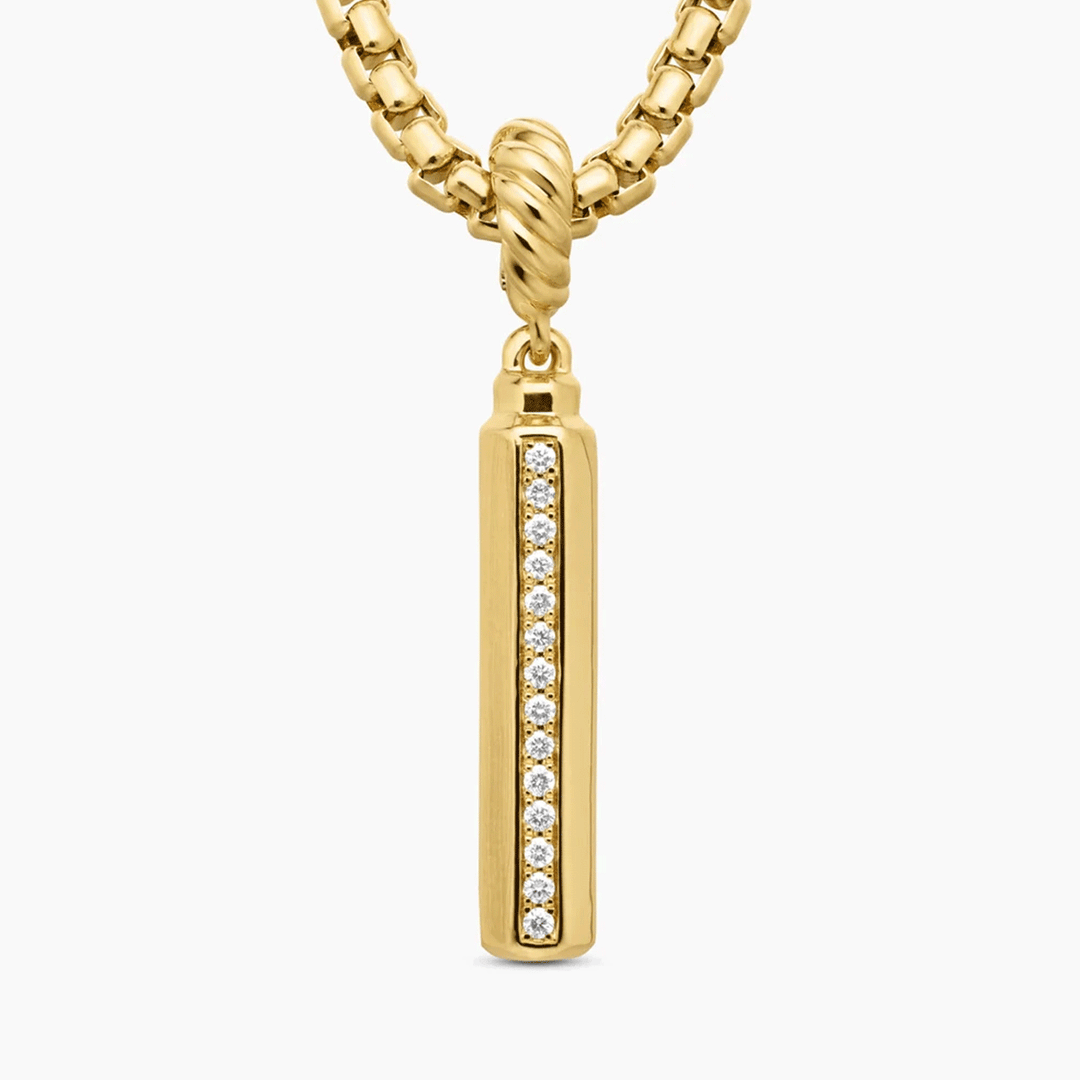 David Yurman Barrel Amulet 18K Yellow Gold with Diamonds, 20mm