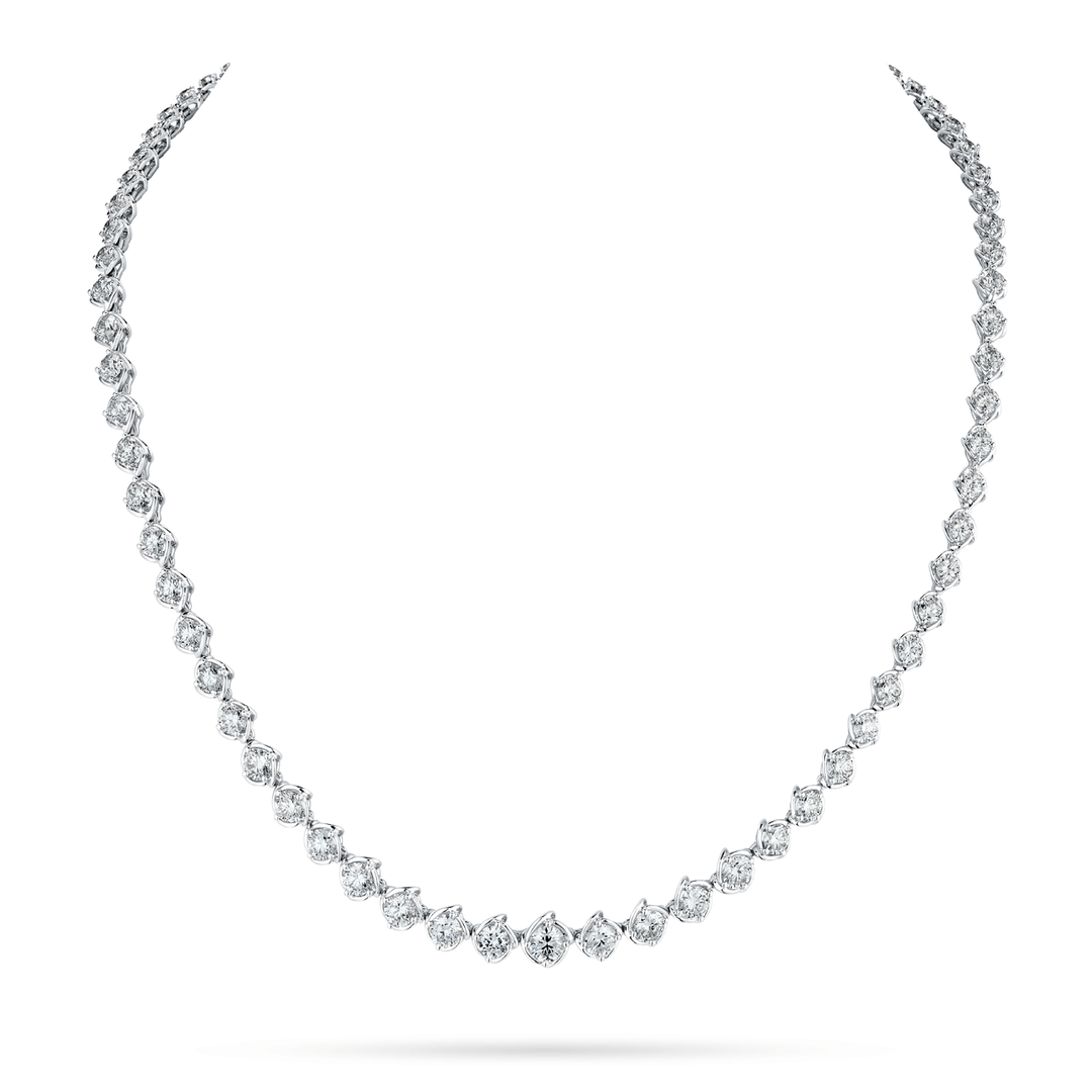 Hamilton Duet 18k White Gold Riviera Diamond Necklace
