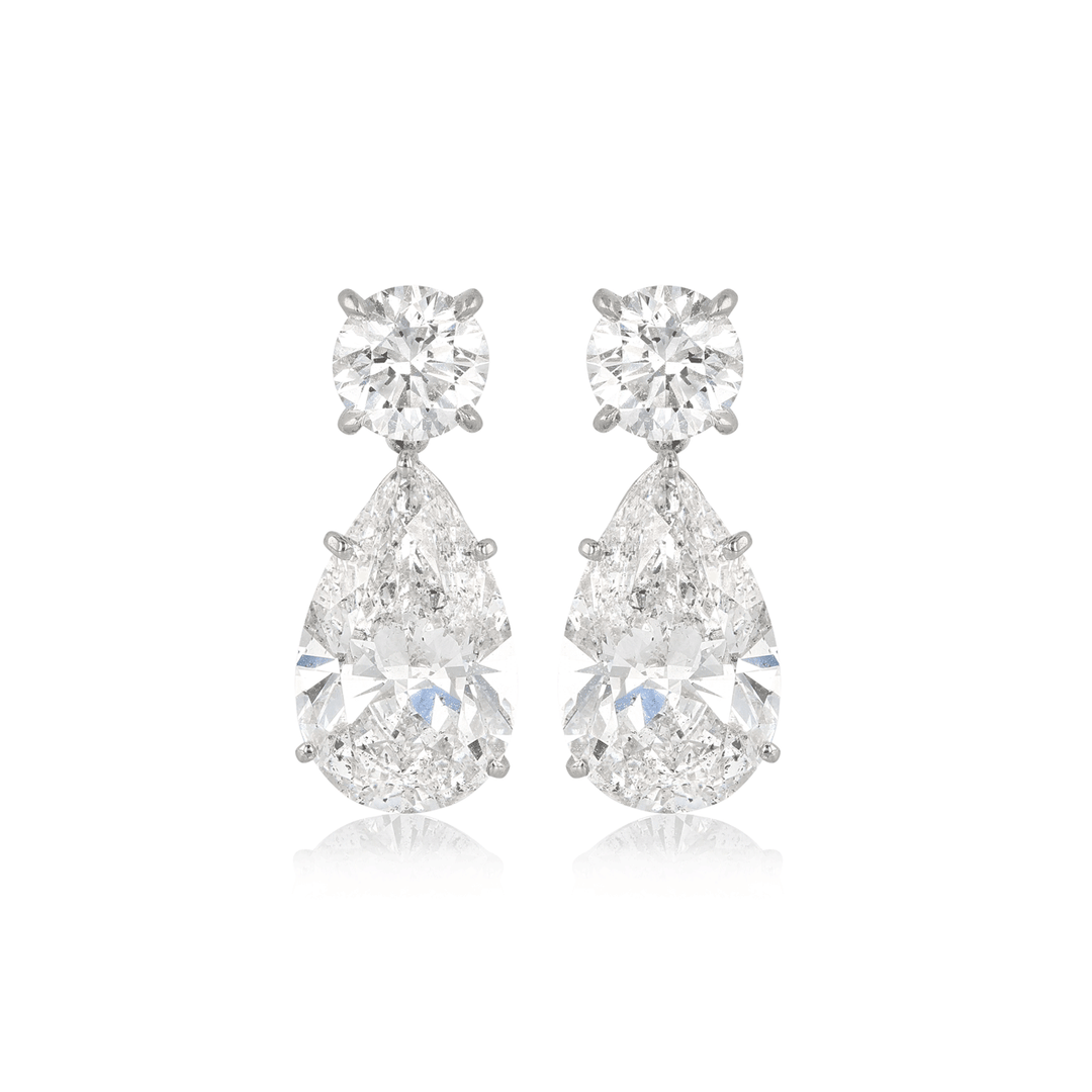 Platinum and 7.50 Total Weight Diamond Drop Earrings